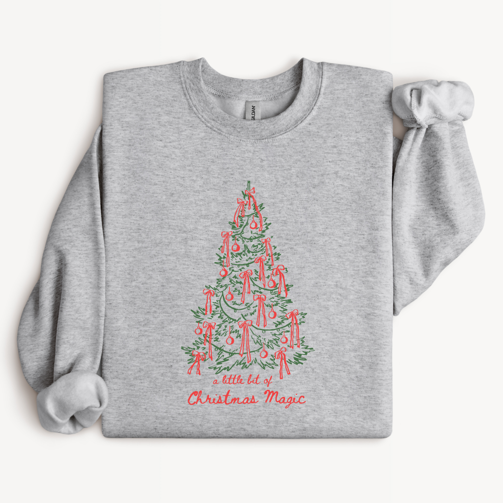 Bow Christmas Tree Sweatshirt | Vintage Style Holiday Crewneck