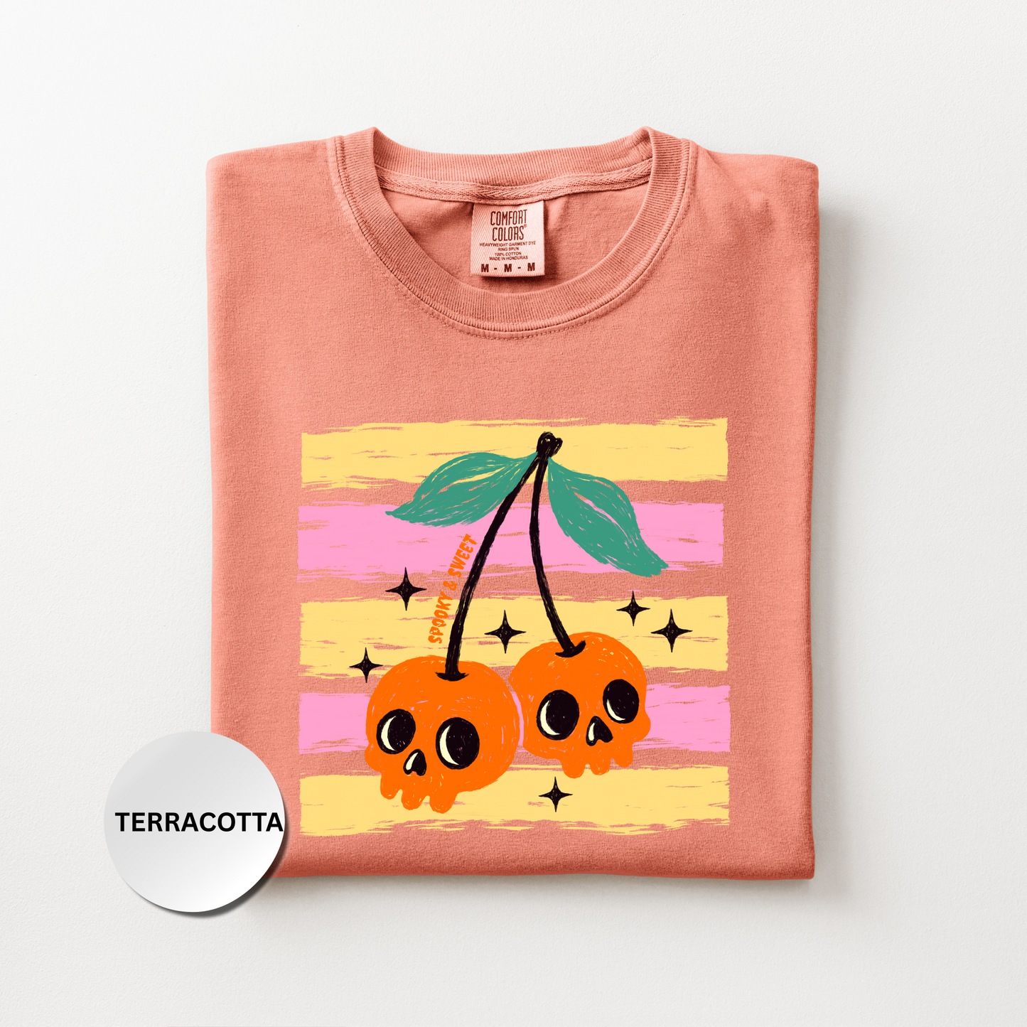 Cute Halloween Shirt, Skull Cherry Comfort Colors Shirt, Retro Spooky Season Shirt, Fall Graphic Tee, Gothic Halloween Gift