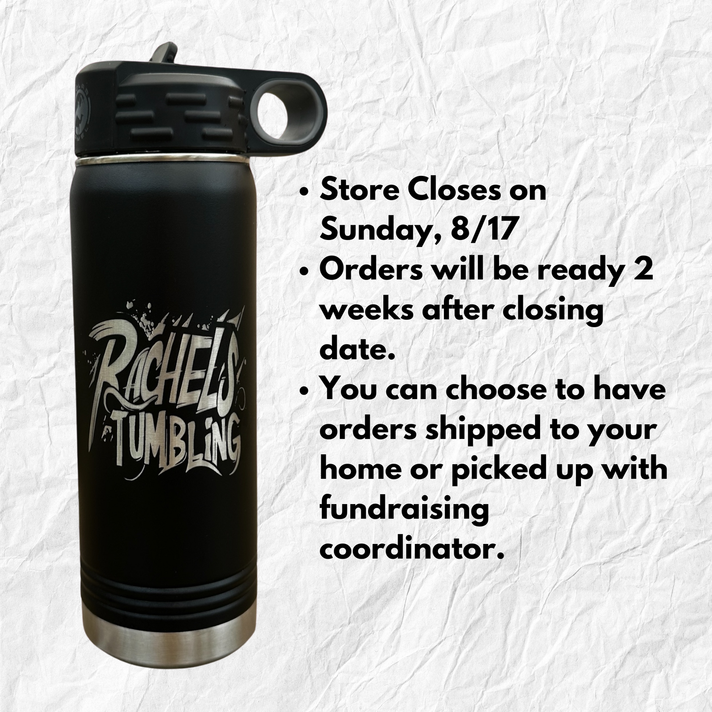 Rachel's Tumbling - 12 Oz Water Bottle