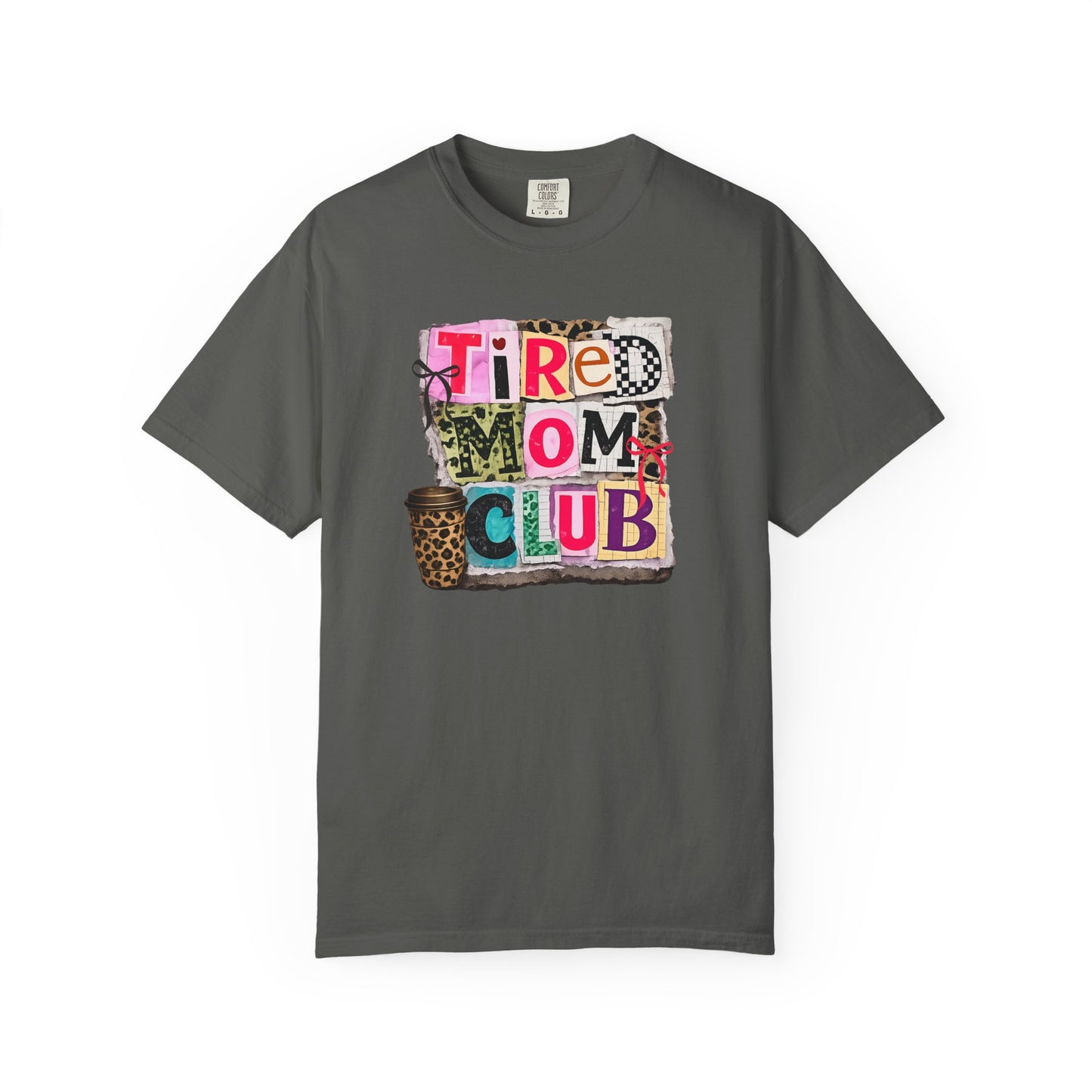 Cool Mom Club Shirt, Trendy Mom Graphic Tee, Leopard Coffee Mom Shirt, Coquette Bow Mama Tee, Aesthetic Collage Mom Gift, Comfort Colors 1717