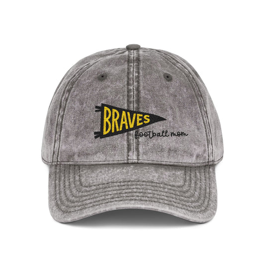 Iroquois Braves Football Mom Hat, Braves Embroidered Hat, Erie PA Spirit Wear, Vintage Dad Hat, Local School Hat, Braves Baseball Cap, Distressed Braves Hat
