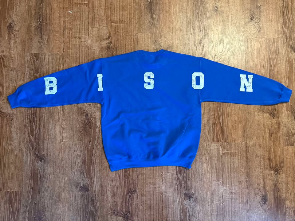 Custom Varsity Back Letter Sweatshirt, Personalized Gildan 18000 Crewneck, School Spirit Sweatshirt, Custom Team Crewneck