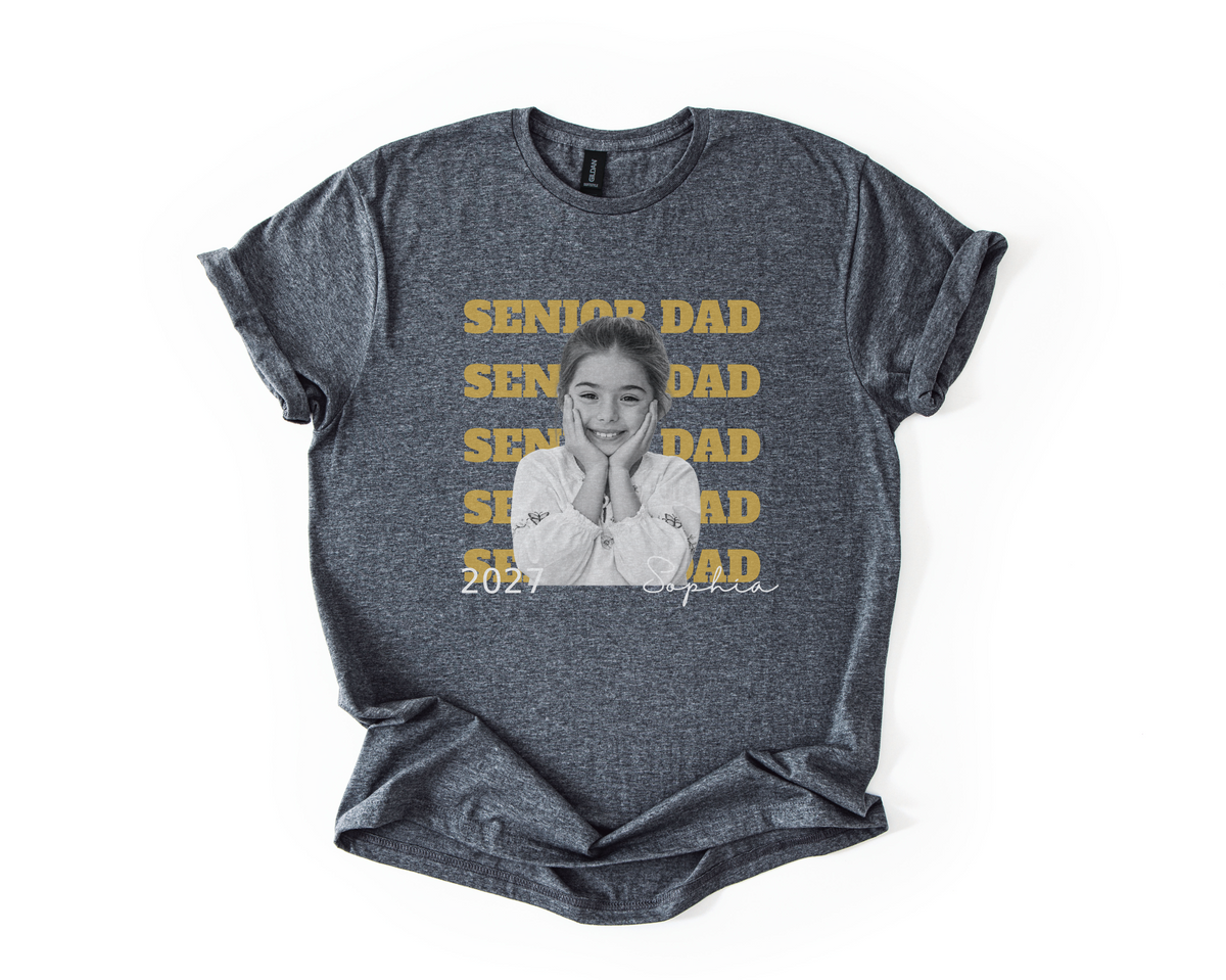 Custom Photo Senior Dad Shirt | Class of 2027 Personalized Dad of a Senior Tee