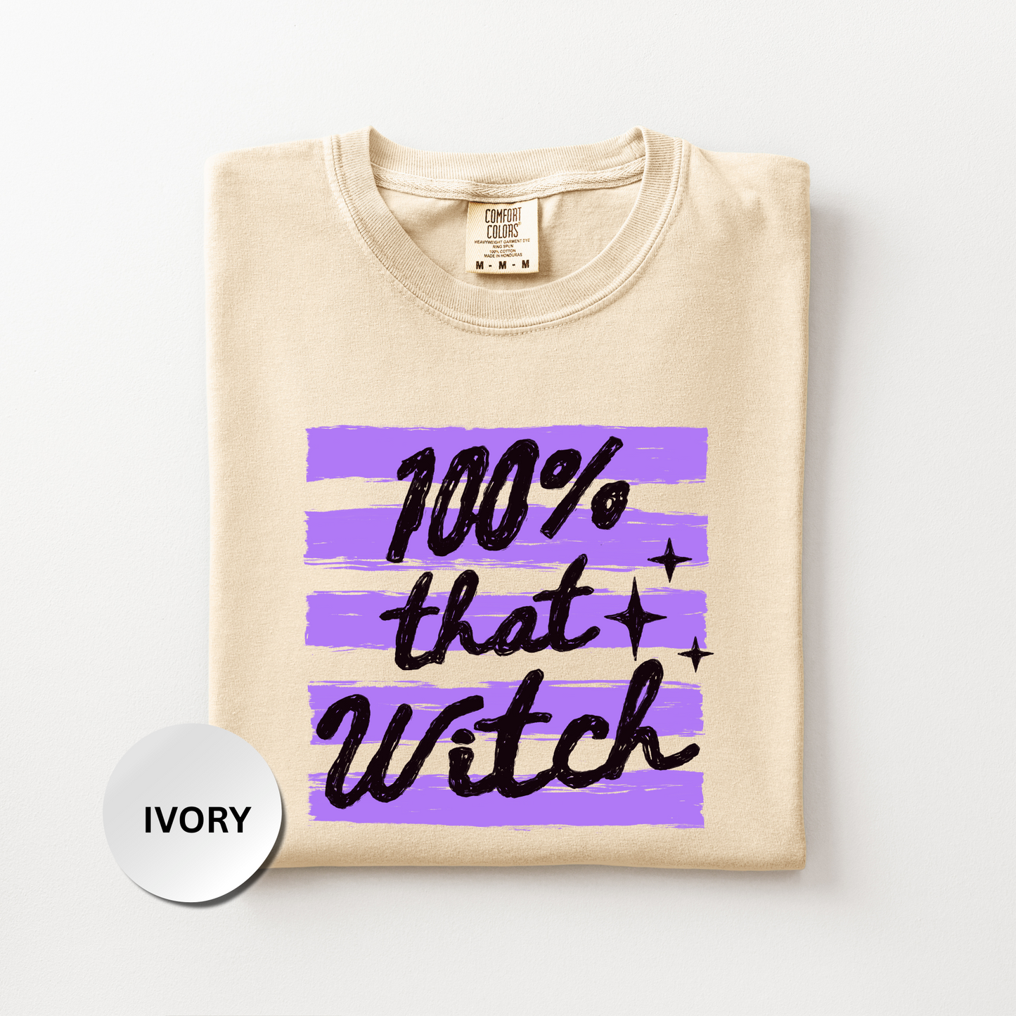 Witch Shirt, Retro Halloween Comfort Colors Shirt, 100% That Witch Graphic Tee, Cute Spooky Season Shirt, Fall Halloween Gift