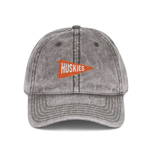 Huskies Hat, Harbor Creek Hat, Local School Spirit Hat, Embroidered Huskies Cap, Erie PA School Hat, Vintage Dad Cap, Distressed Baseball Hat, HC Huskies Hat