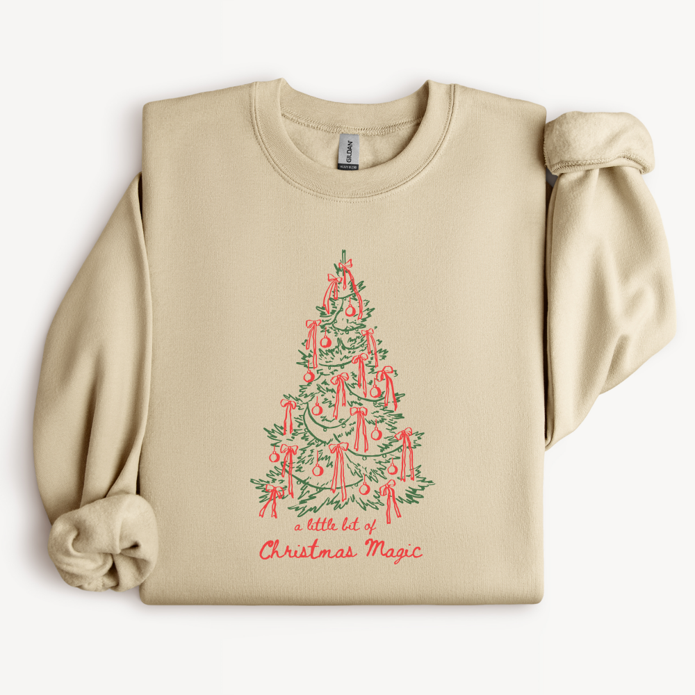 Bow Christmas Tree Sweatshirt | Vintage Style Holiday Crewneck