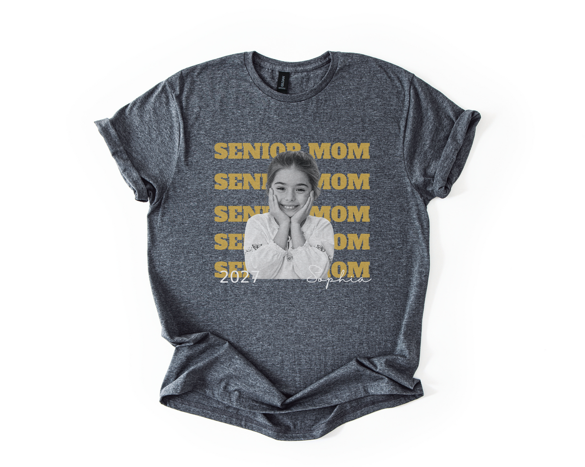 Custom Photo Senior Mom Shirt | Class of 2027 Personalized Mom of a Senior Tee