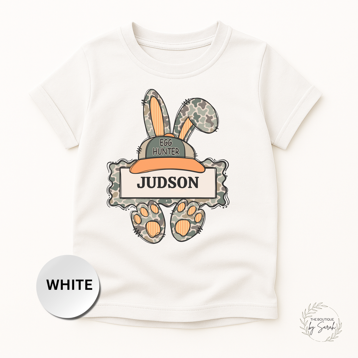 Personalized Kids Easter Shirt, Custom Name Camo Bunny Tee, Egg Hunter Youth Shirt, Hunting Family Easter Outfit for Boys or Girls