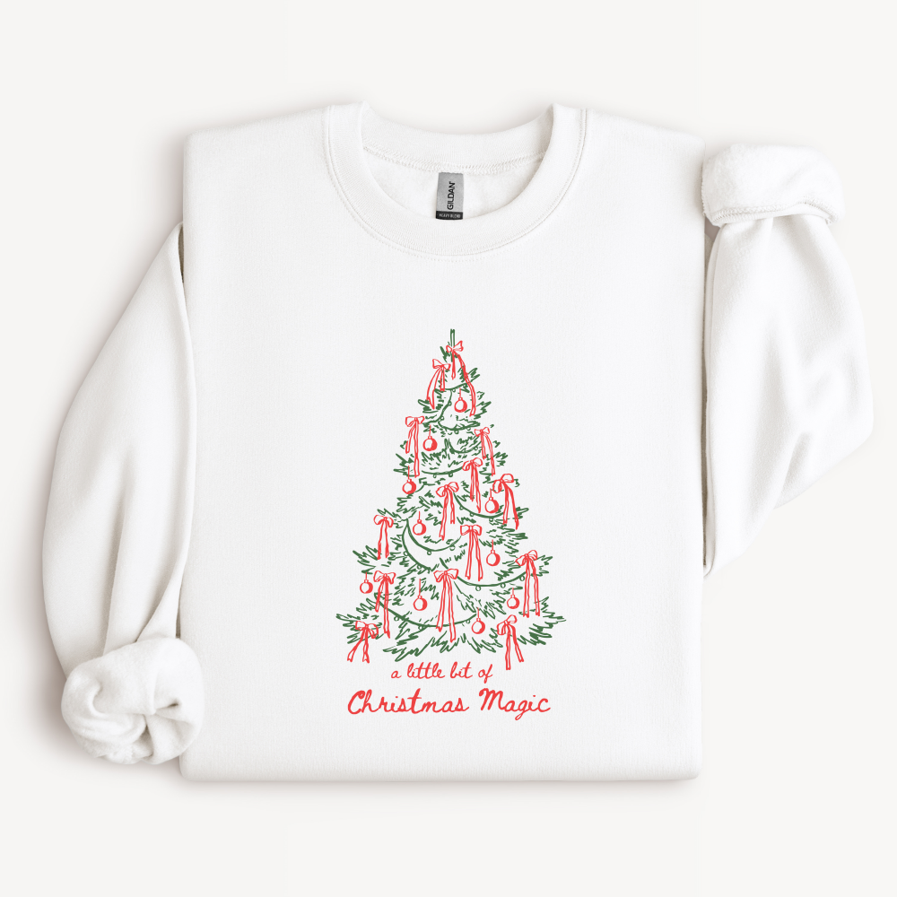 Bow Christmas Tree Sweatshirt | Vintage Style Holiday Crewneck