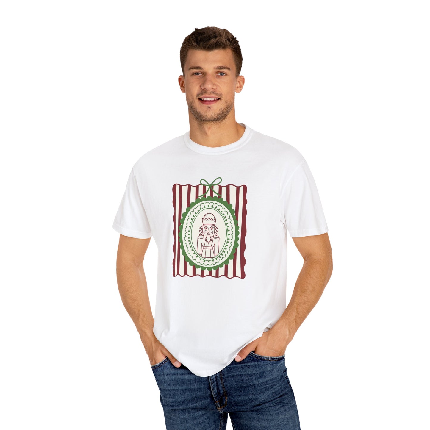Nutcracker Christmas T-Shirt, Comfort Colors Unisex Tee, Christmas Top, Holiday Shirt, Stripes (Show Special)