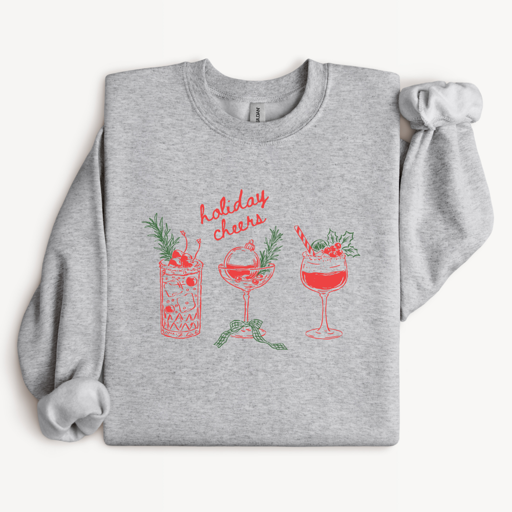 Holiday Cheers Cocktail Sweatshirt | Christmas Party Crewneck