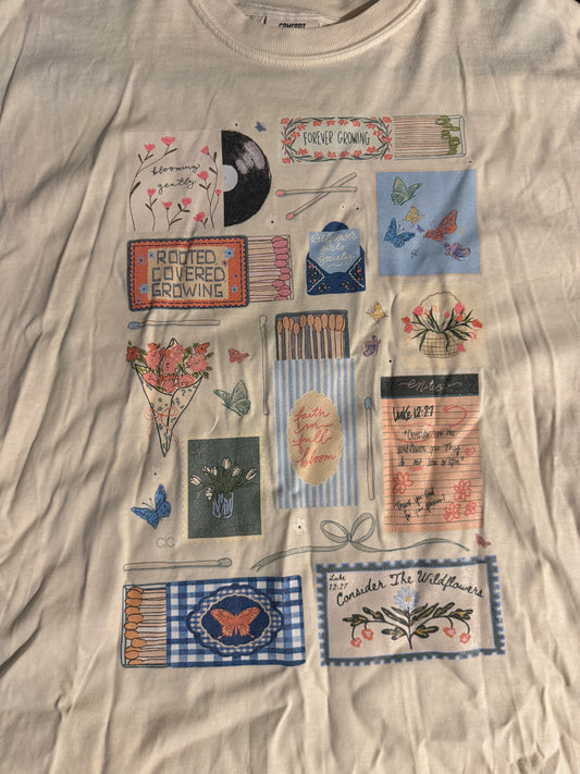 Wildflower Christian Shirt, Cottagecore Matchbook Tee, Faith Bible Verse Gift