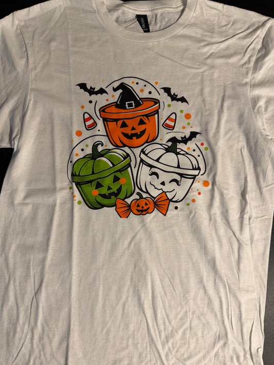Retro Halloween Shirt, Trick or Treat Pumpkin Pail Tee, Cute Candy Corn Fall Shirt