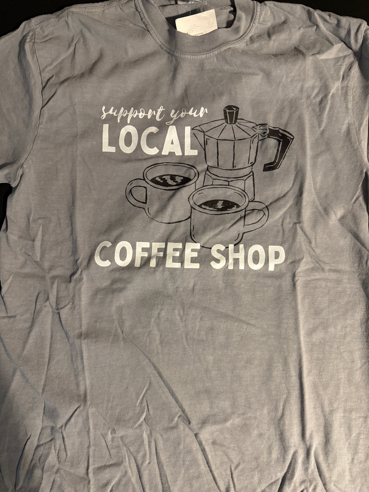 Coffee Lover Shirt, Support Local Coffee Shop Tee, Retro Moka Pot Espresso Gift