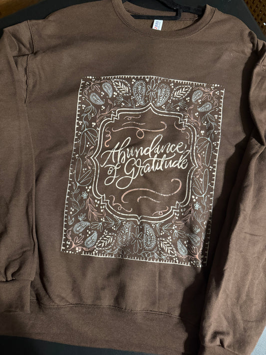 Thankful Sweatshirt, Boho Paisley Thanksgiving Crewneck, Cozy Fall Gratitude Pullover