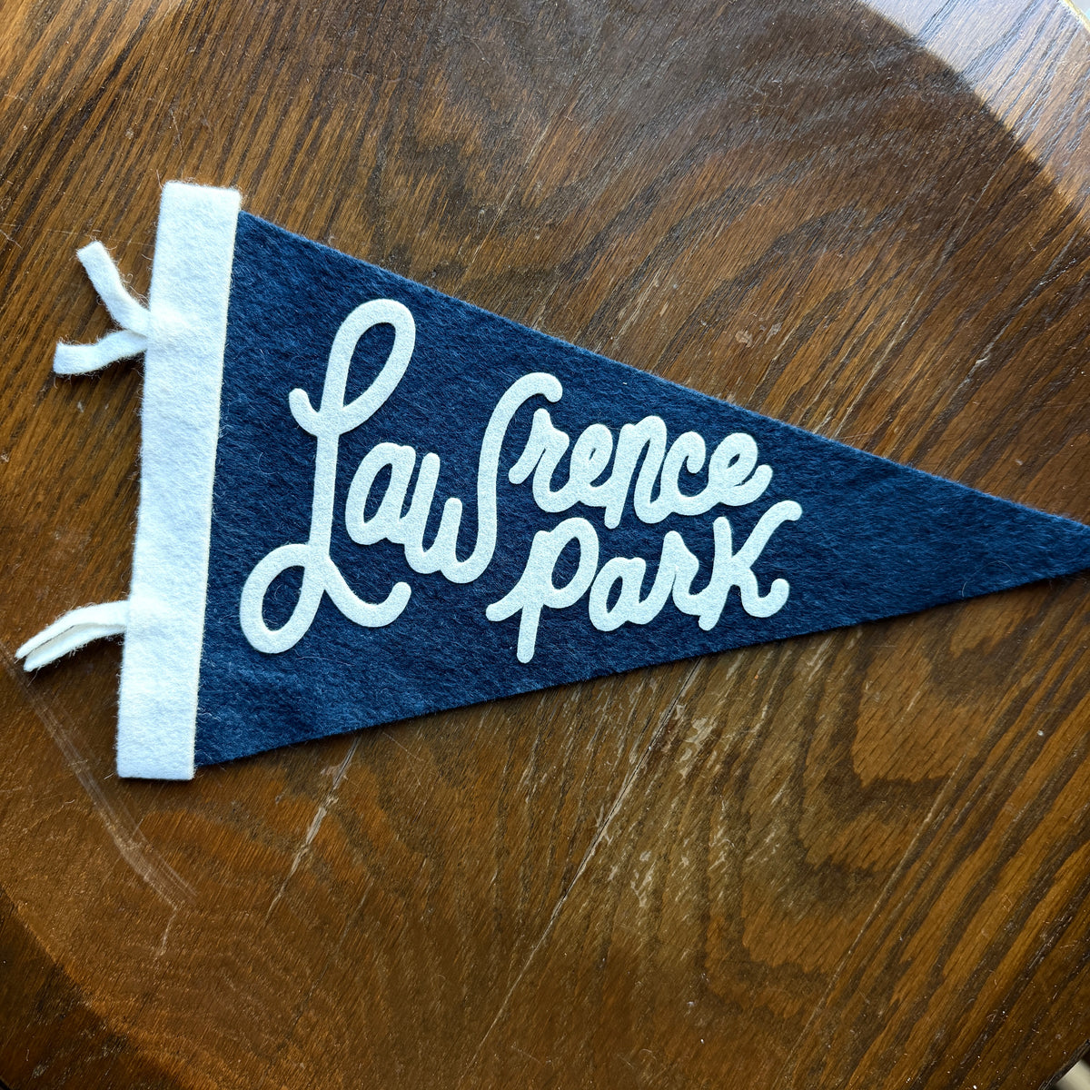 Lawrence Park Felt Pennant | Navy Blue Hometown Decor