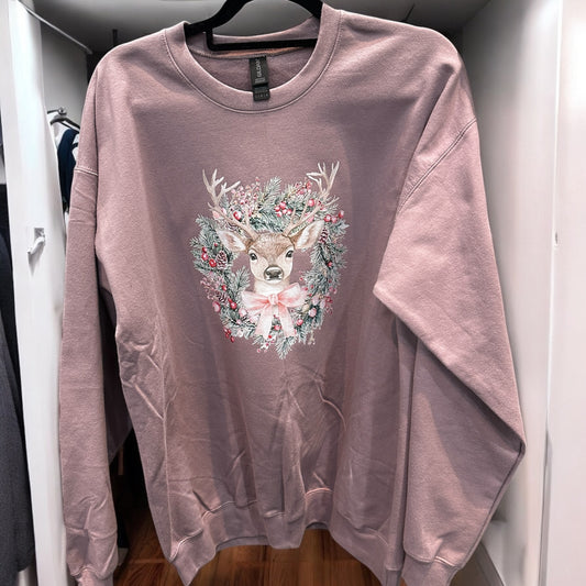 Deer Christmas Wreath Sweatshirt