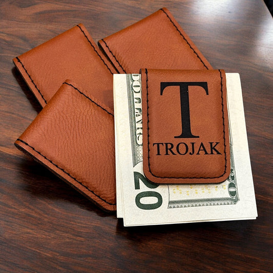 Personalized Leatherette Money Clip