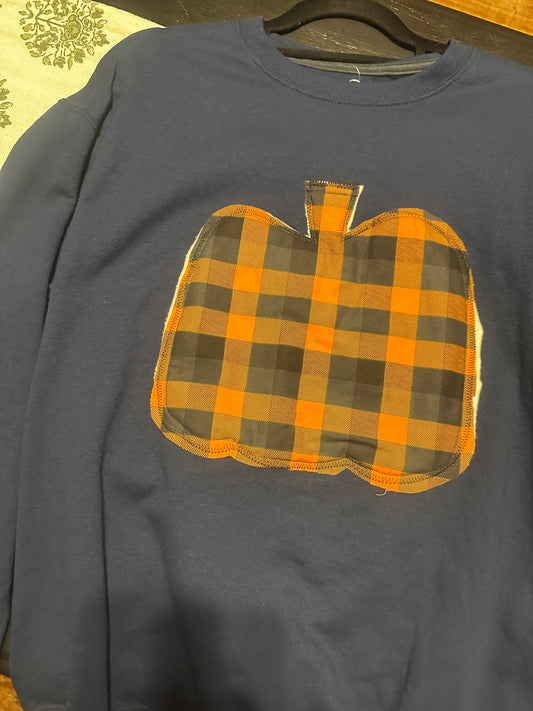 Pumpkin Sweatshirt, Blue, Medium