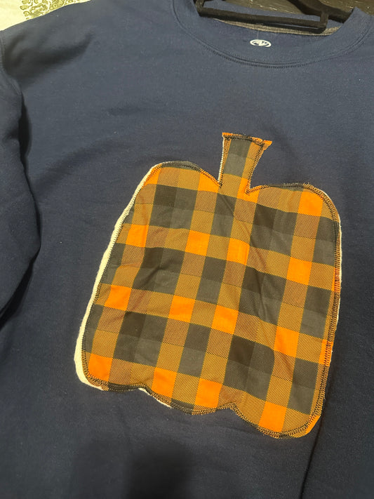 Pumpkin Sweatshirt, Blue, Large