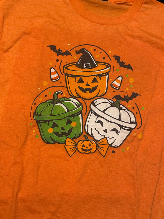 Halloween Buckets, Gildan Softstyle Tee, Size Large