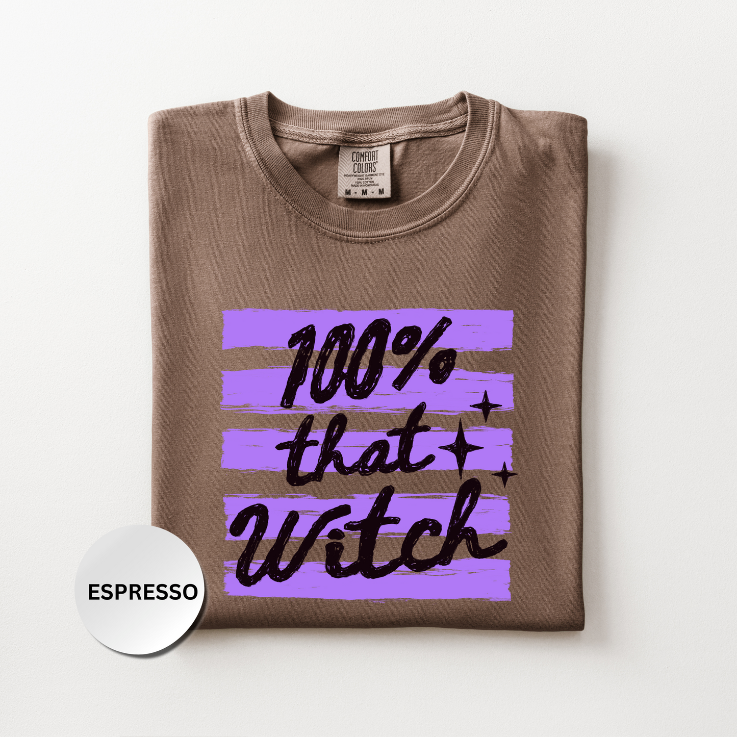Witch Shirt, Retro Halloween Comfort Colors Shirt, 100% That Witch Graphic Tee, Cute Spooky Season Shirt, Fall Halloween Gift
