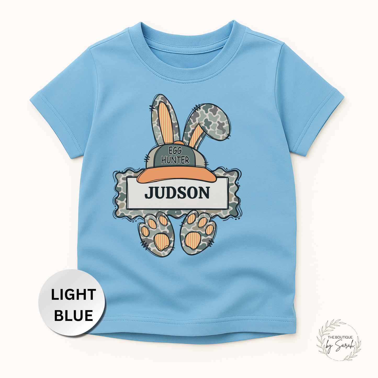 Personalized Kids Easter Shirt, Custom Name Camo Bunny Tee, Egg Hunter Youth Shirt, Hunting Family Easter Outfit for Boys or Girls