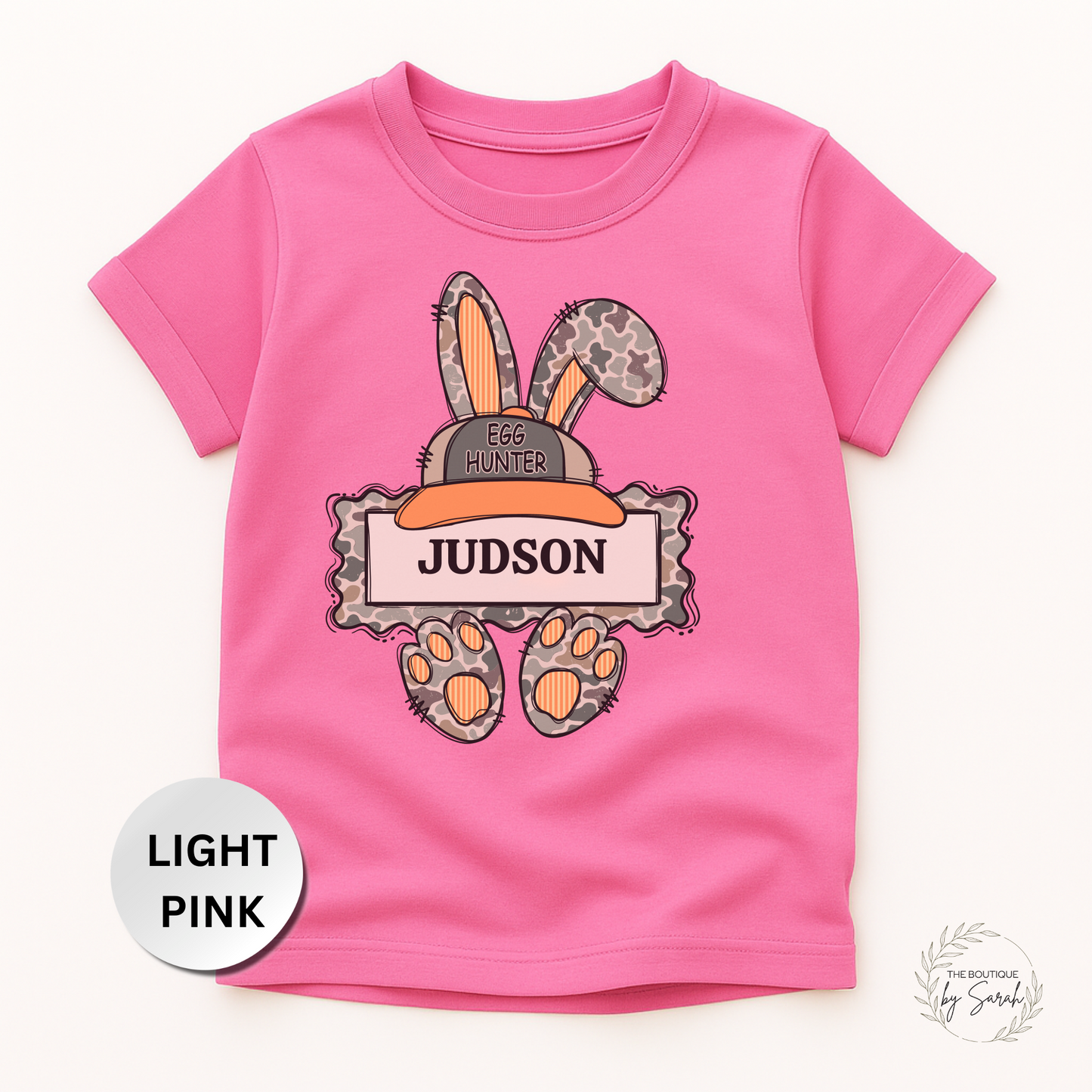 Personalized Kids Easter Shirt, Custom Name Camo Bunny Tee, Egg Hunter Youth Shirt, Hunting Family Easter Outfit for Boys or Girls