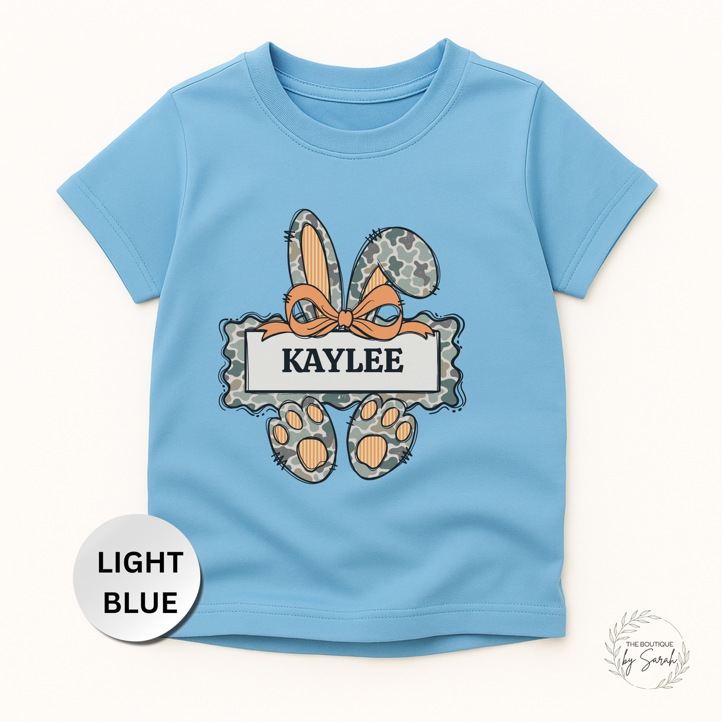 Personalized Kids Easter Shirt, Custom Name Camo Bunny Tee, Egg Hunter Youth Shirt, Hunting Family Easter Outfit for Boys or Girls