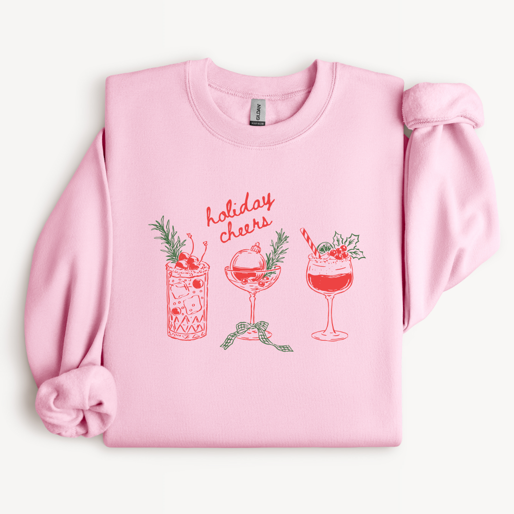 Holiday Cheers Cocktail Sweatshirt | Christmas Party Crewneck