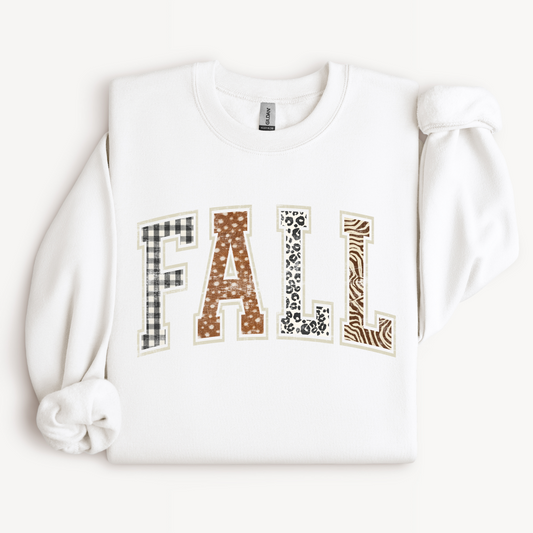 Aesthetic FALL Crewneck Sweatshirt | Plaid & Leopard Print
