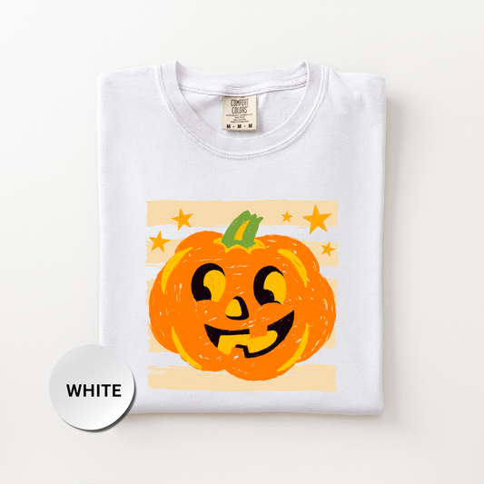 Halloween Pumpkin Shirt, Cute Jack O Lantern Comfort Colors 1717 Tee, Vintage Fall Graphic Tee, Spooky Season Shirt, Autumn Pumpkin Tee