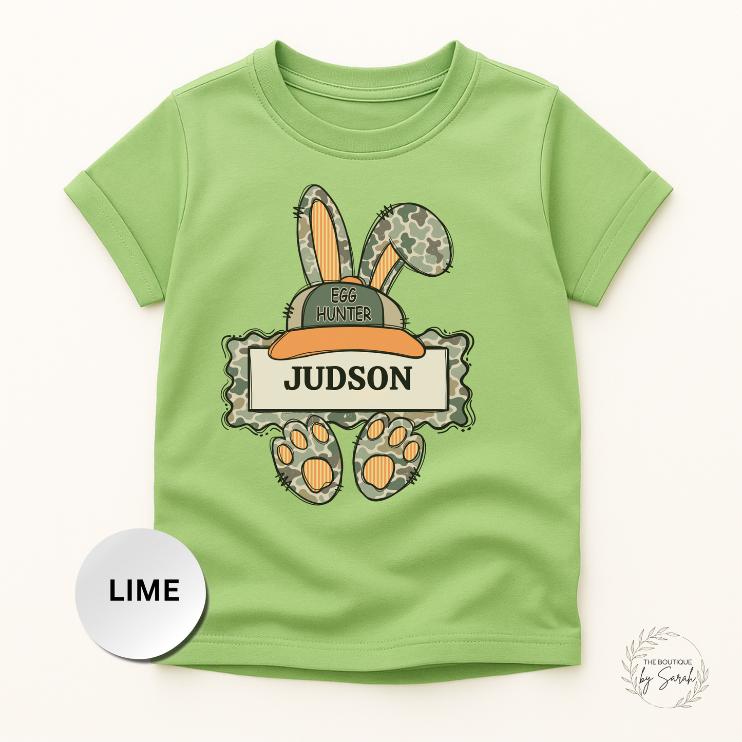 Personalized Kids Easter Shirt, Custom Name Camo Bunny Tee, Egg Hunter Youth Shirt, Hunting Family Easter Outfit for Boys or Girls