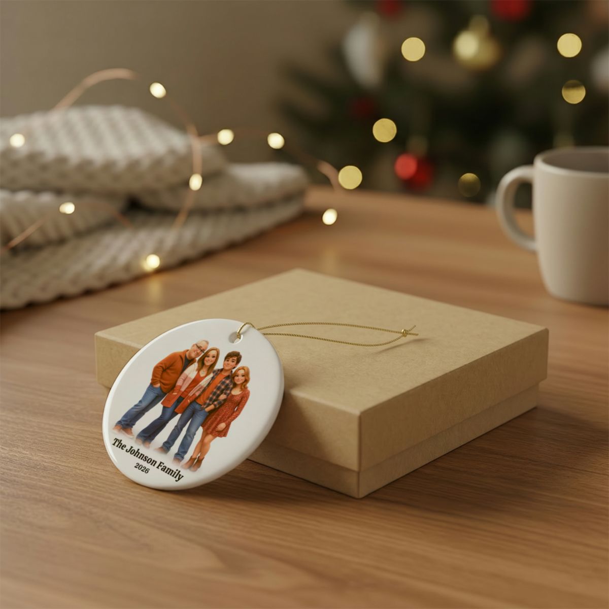 Custom Cartoon Family Portrait Ornament