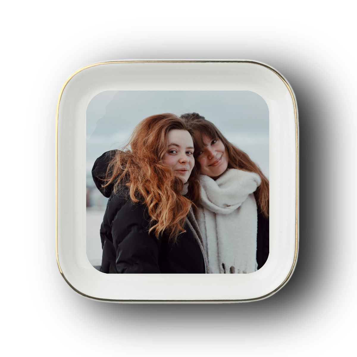 Best Friend Photo Ring Dish, Square Ceramic