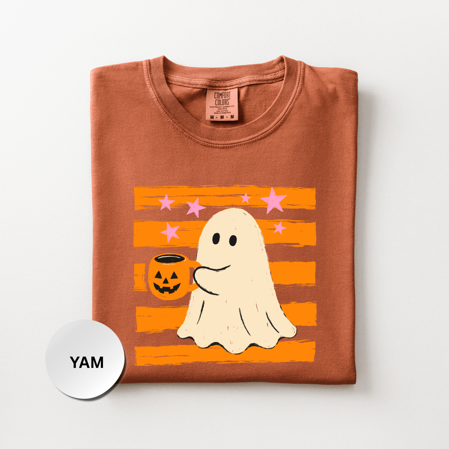 Ghost Shirt, Halloween Coffee Comfort Colors Shirt, Cute Spooky Season Tee, Retro Ghost Graphic Shirt, Fall Coffee Lover Gift