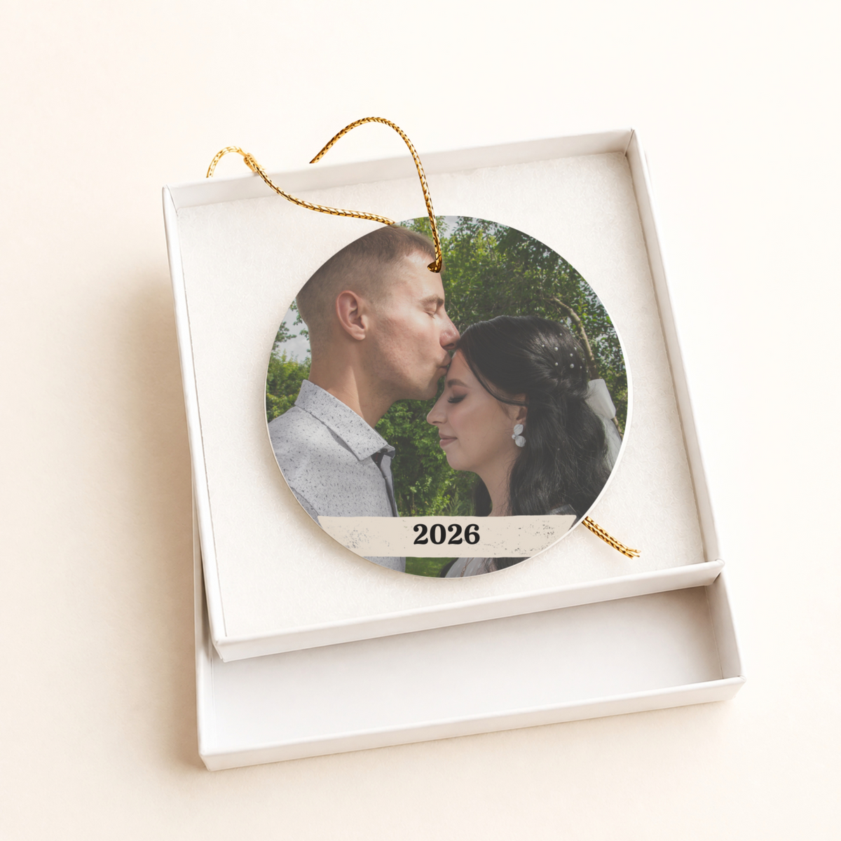 Any Photo Ornament 2026, Personalized Photo Christmas Ornament with Name, Custom Picture Keepsake Gift for Family