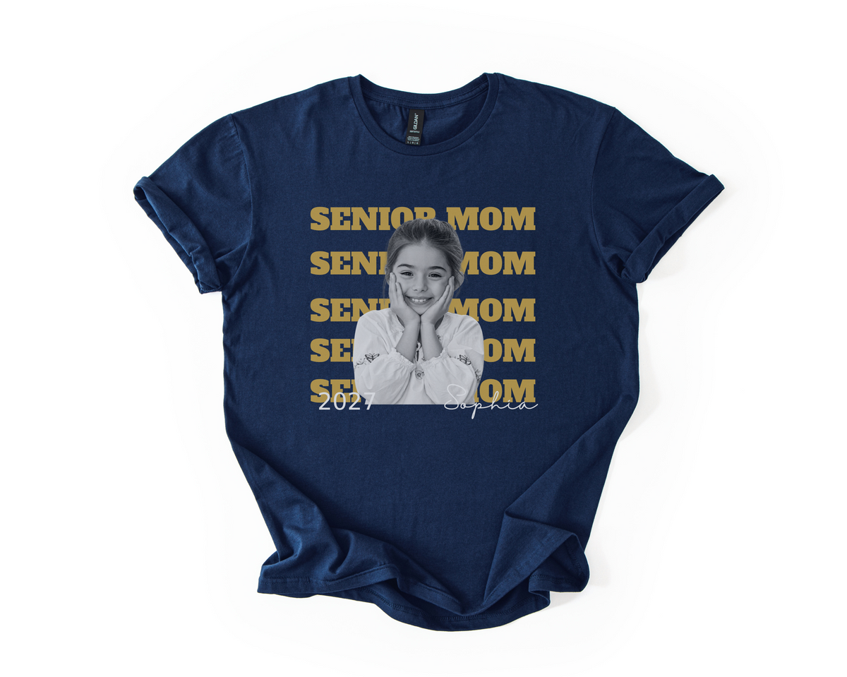 Custom Photo Senior Mom Shirt | Class of 2027 Personalized Mom of a Senior Tee