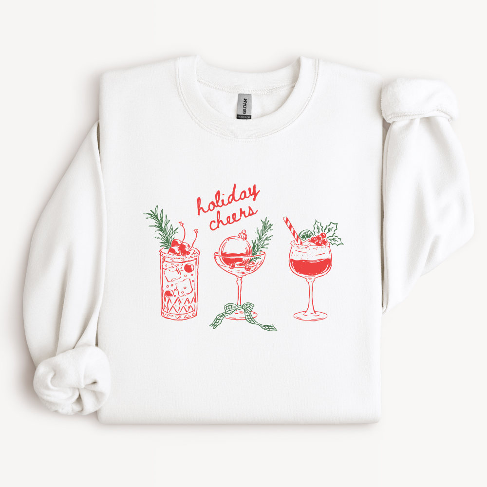 Holiday Cheers Cocktail Sweatshirt | Christmas Party Crewneck