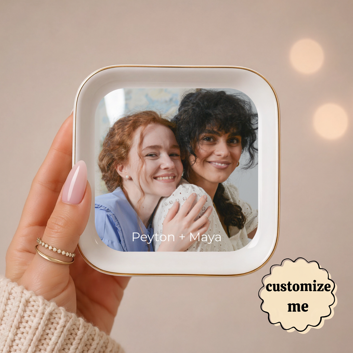 Best Friend Photo Dish with Two Names