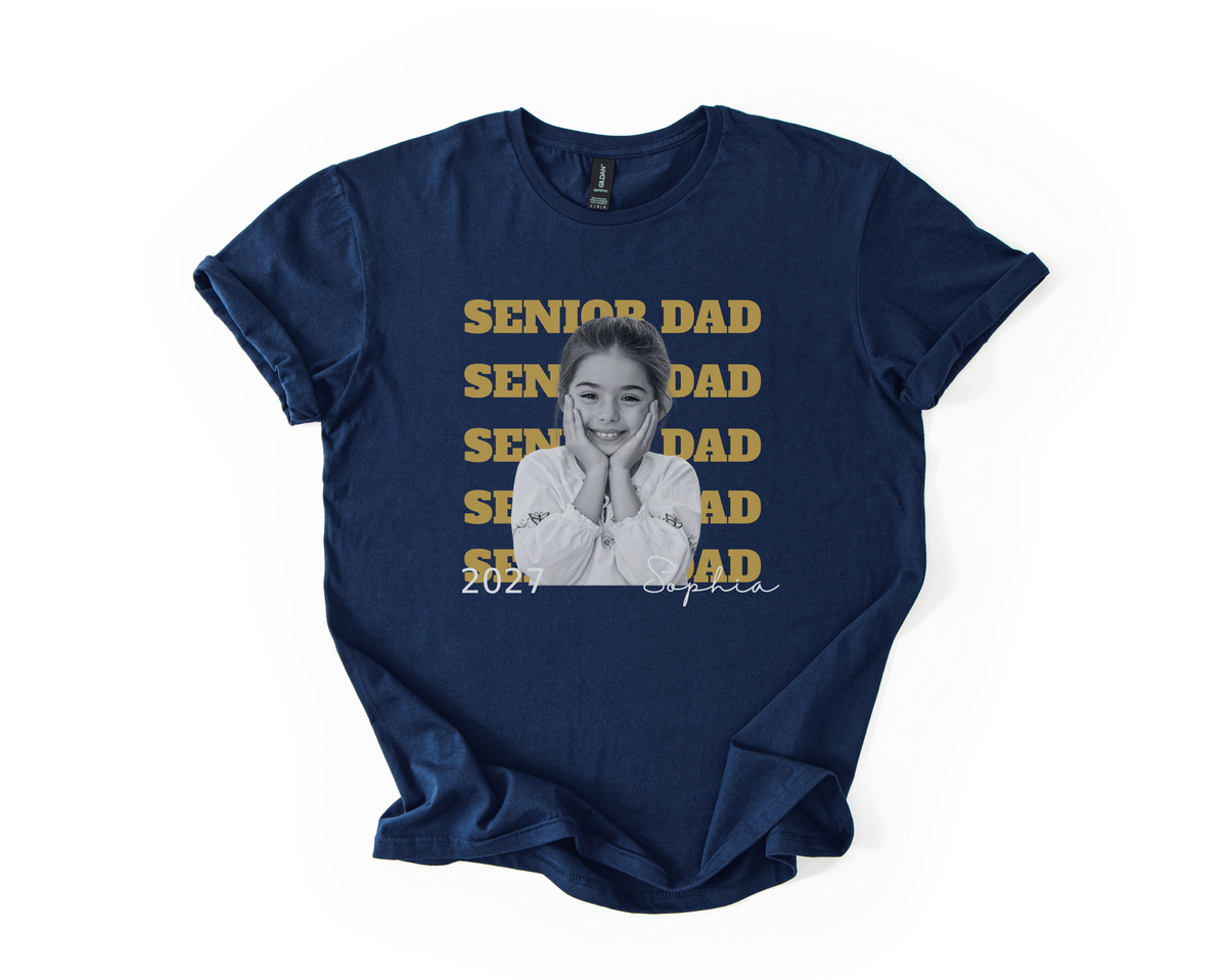 Custom Photo Senior Dad Shirt | Class of 2027 Personalized Dad of a Senior Tee