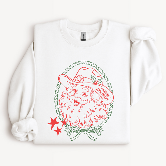 Howdy Holidays Cowboy Santa Sweatshirt | Western Christmas Crewneck