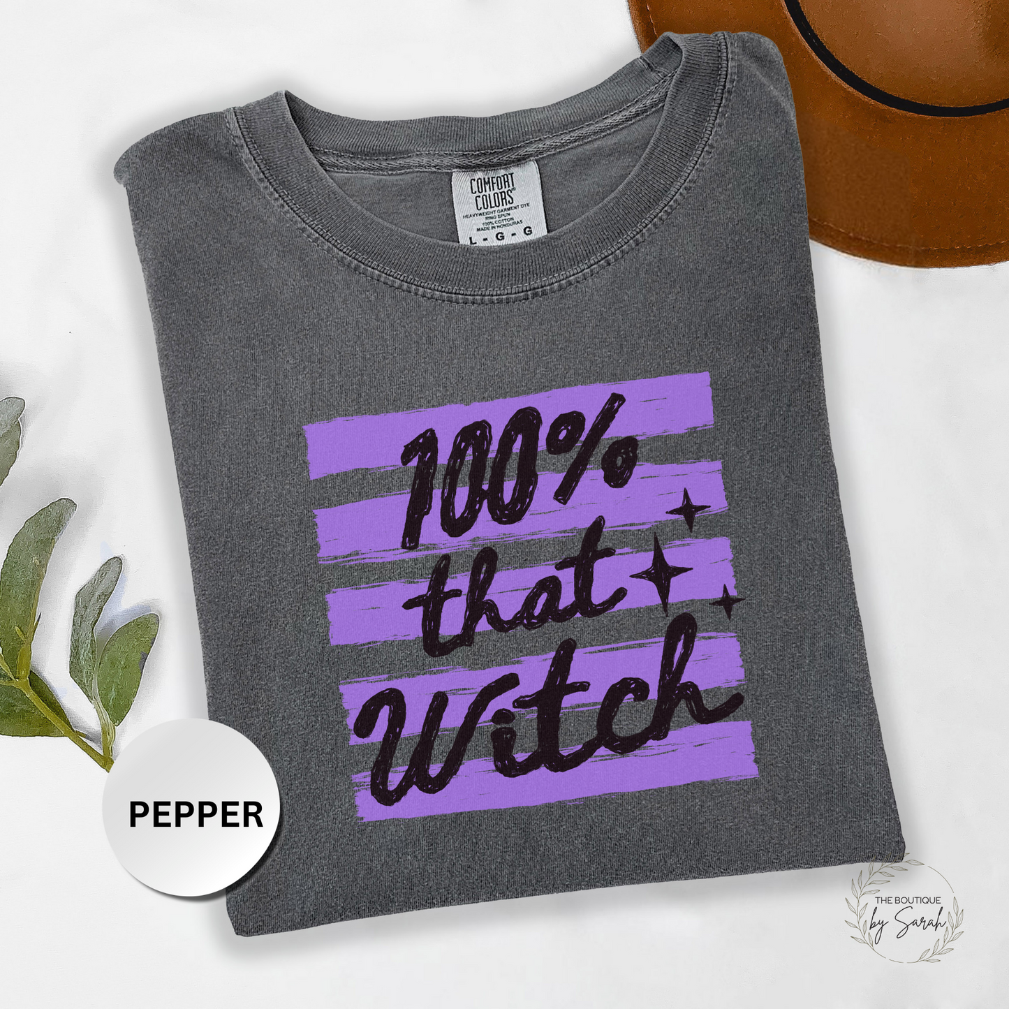Witch Shirt, Retro Halloween Comfort Colors Shirt, 100% That Witch Graphic Tee, Cute Spooky Season Shirt, Fall Halloween Gift
