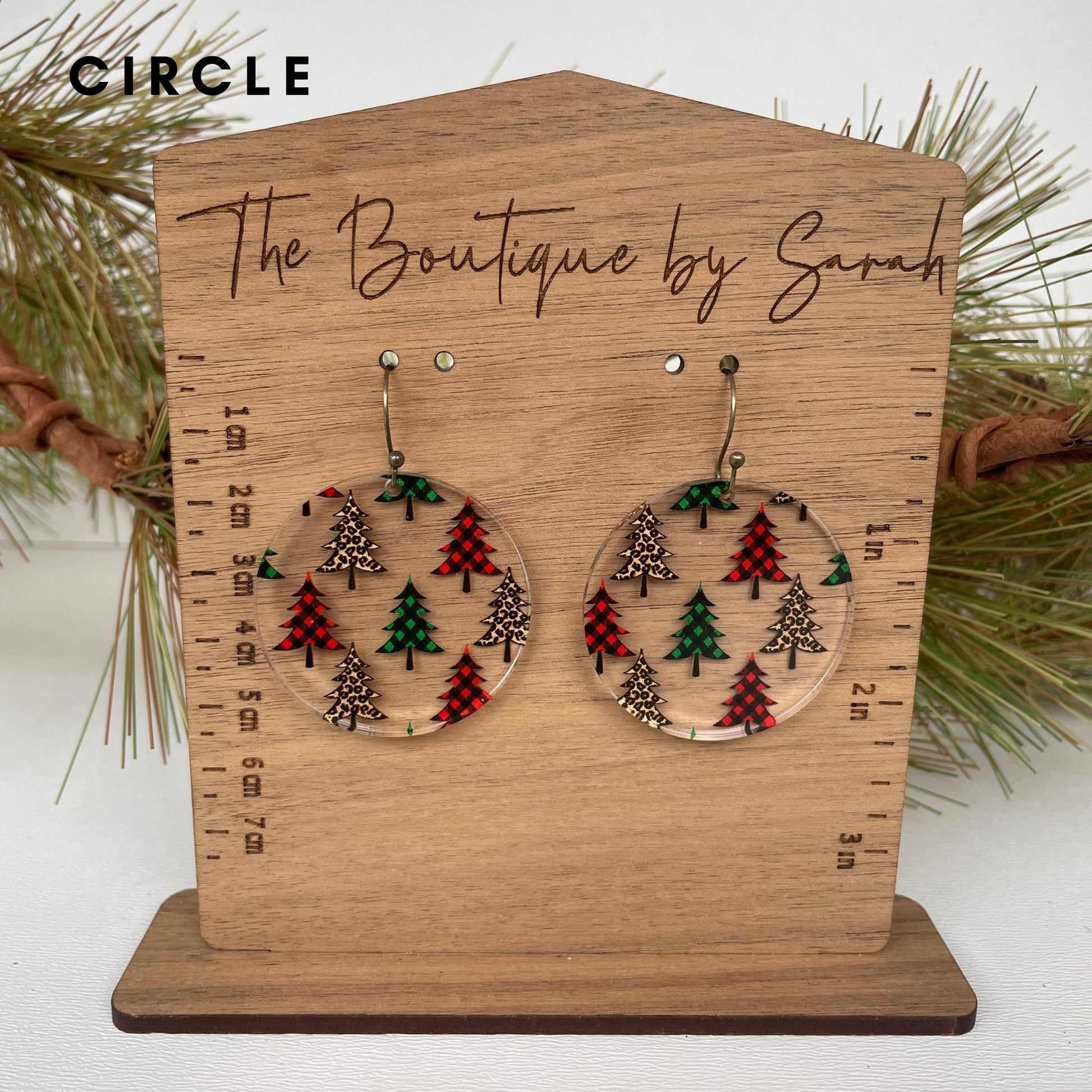 Christmas Tree Earrings, Leopard Print, Buffalo Plaid, Christmas Tree, Winter Earrings, Xmas Earrings, Holiday Jewelry, Teacher Earrings