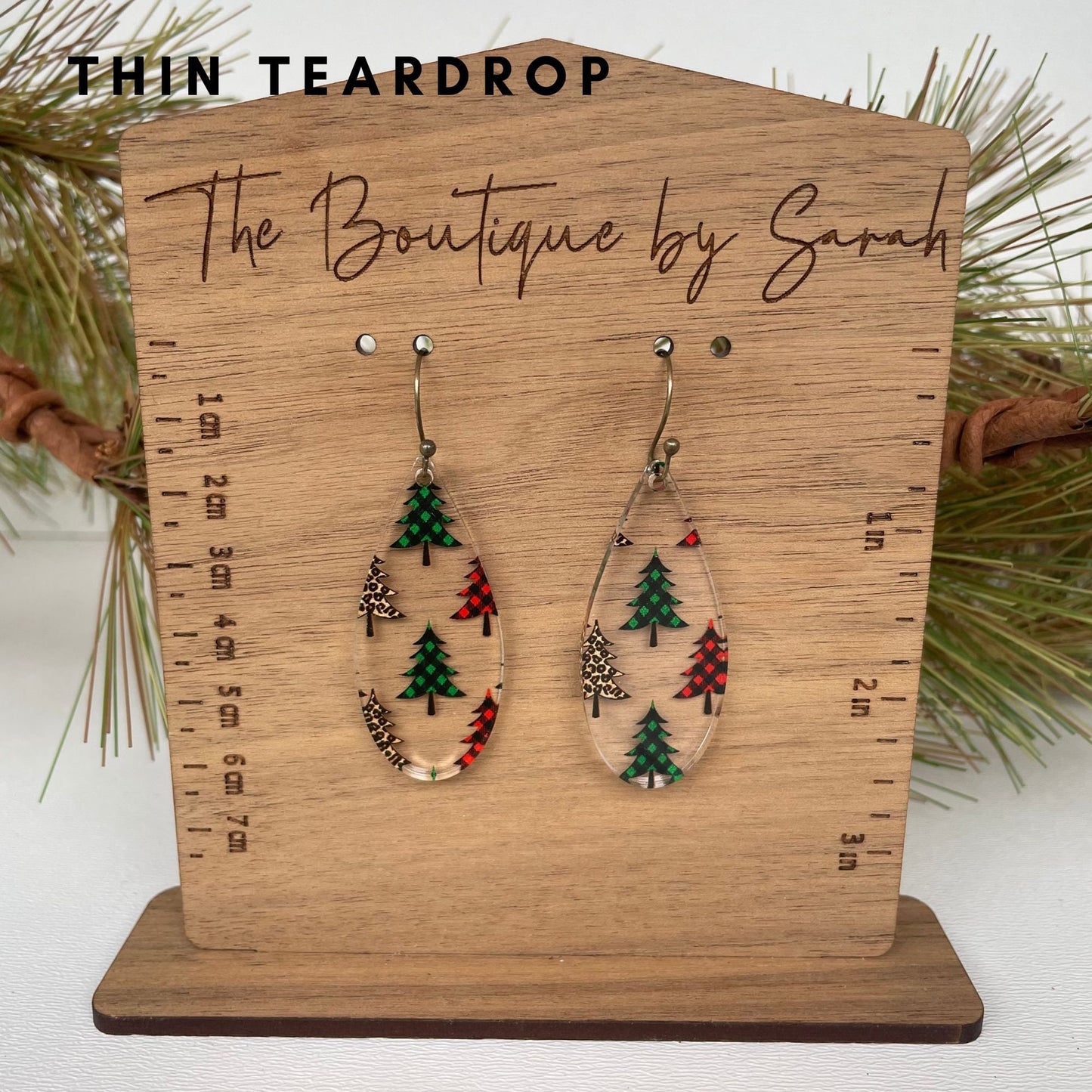 Christmas Tree Earrings, Leopard Print, Buffalo Plaid, Christmas Tree, Winter Earrings, Xmas Earrings, Holiday Jewelry, Teacher Earrings