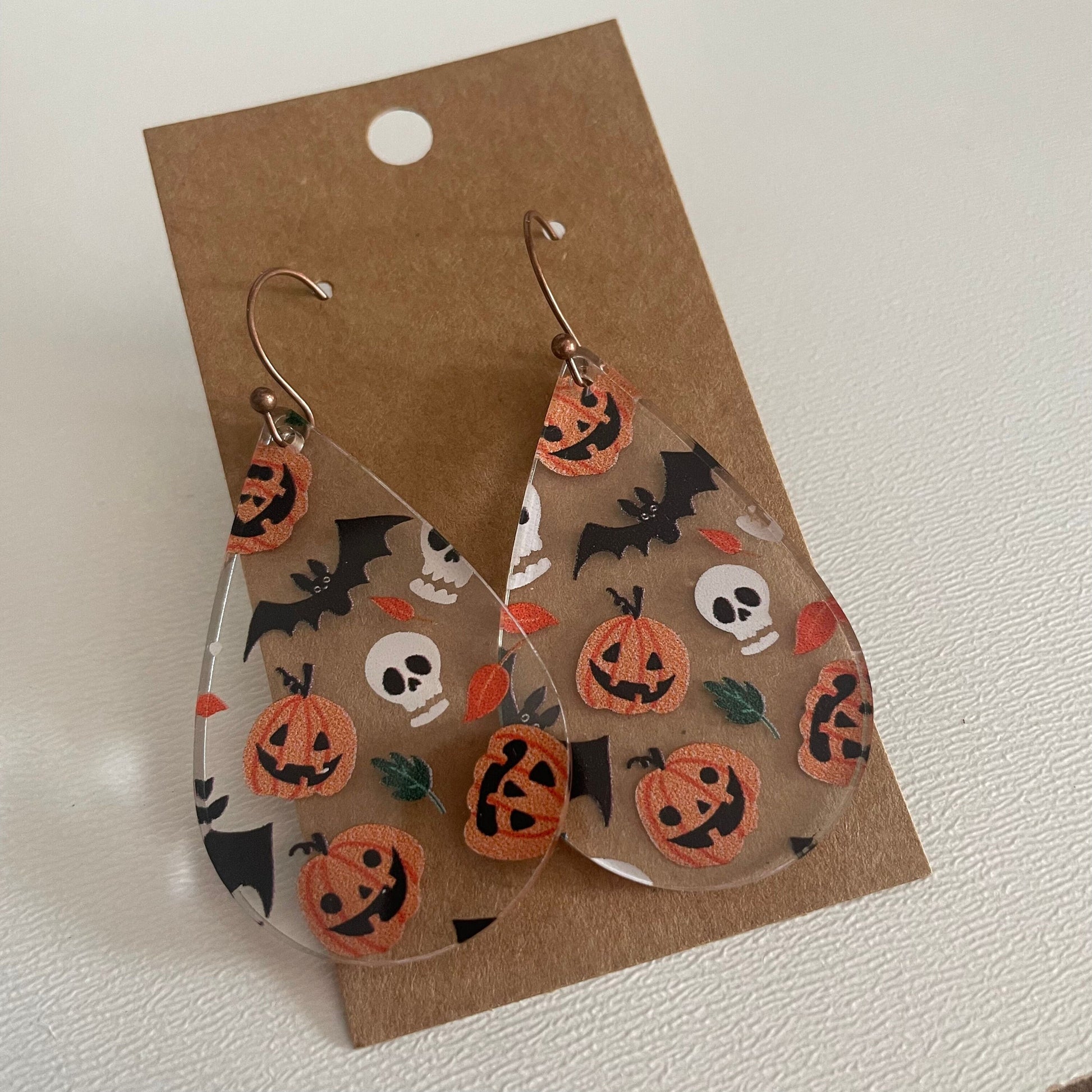 Halloween Earrings, Trick or Treat Jewelry, Jack O' Lantern, Skeleton, Bat, Fall Vibes, Spooky Season, October Jewelry, Teacher Earrings