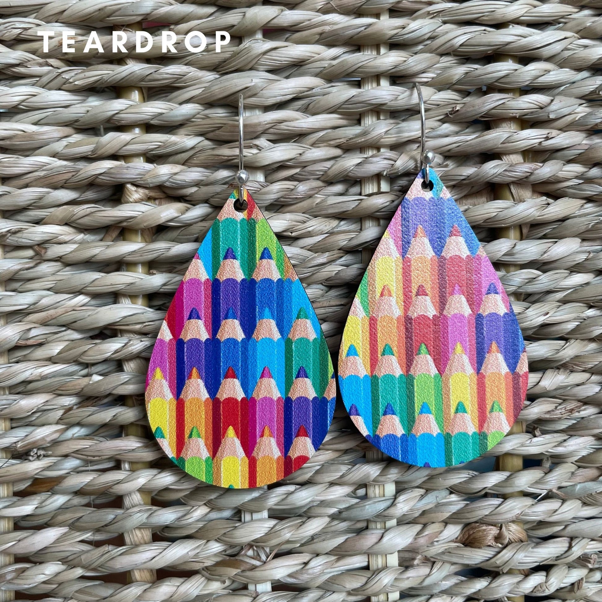 School Earrings, Crayon Jewelry, Colored Pencil Earrings, Teacher Earrings, Back to School, Teacher Gift, Teacher Appreciation