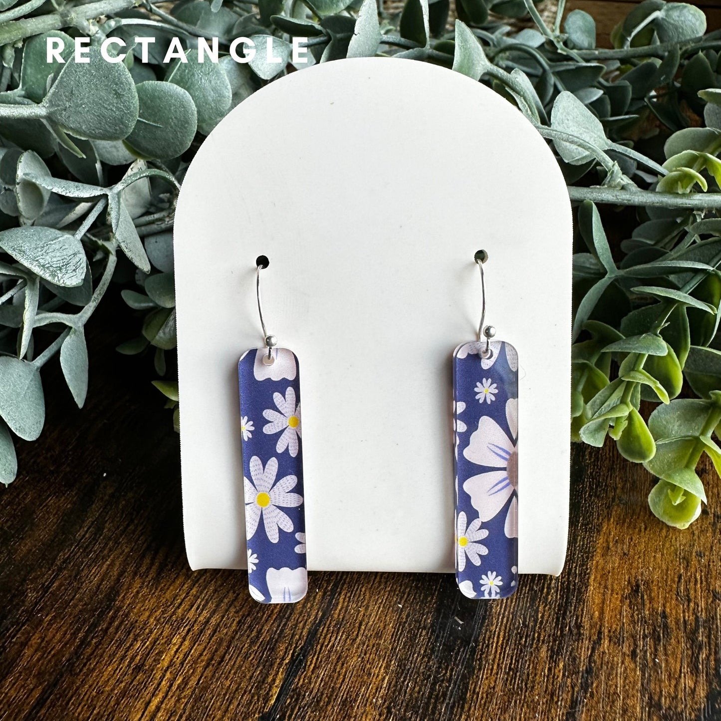 Floral Earrings, Summer Flower Earrings, Navy Blue, Purple, Statement Earrings, Floral Jewelry, Gift for Her