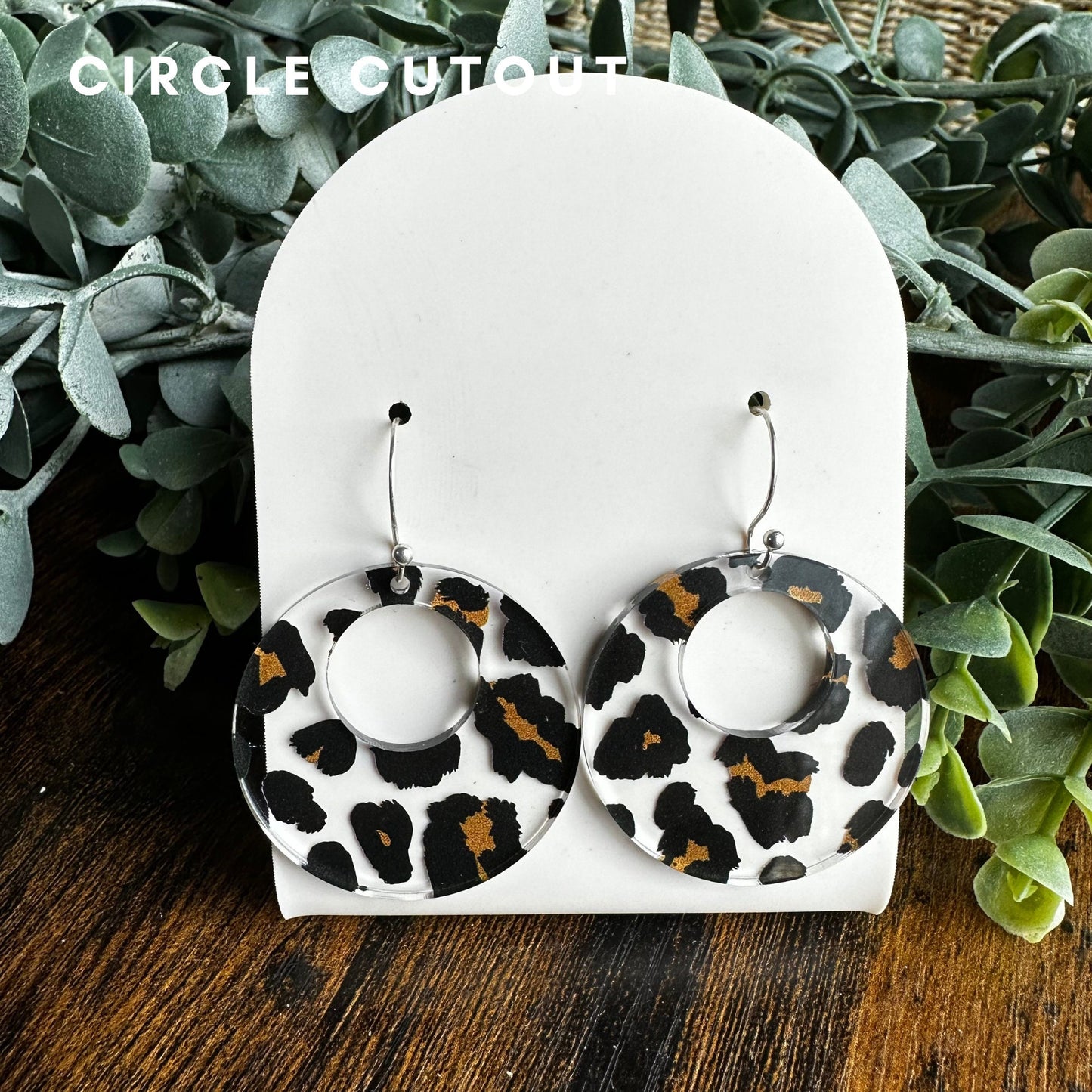 Leopard Print Earrings, Acrylic Earrings, Animal Print Dangle Earrings, Gift for Girlfriend, Geometric Jewelry Gift for Her