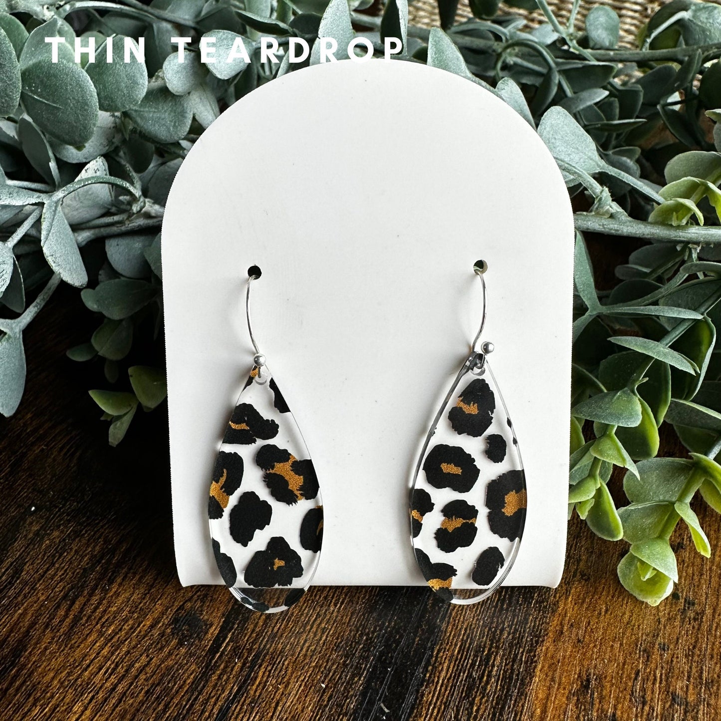 Leopard Print Earrings, Acrylic Earrings, Animal Print Dangle Earrings, Gift for Girlfriend, Geometric Jewelry Gift for Her